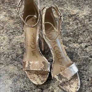 Sam Edelman Tan Snake Print Women's Heels